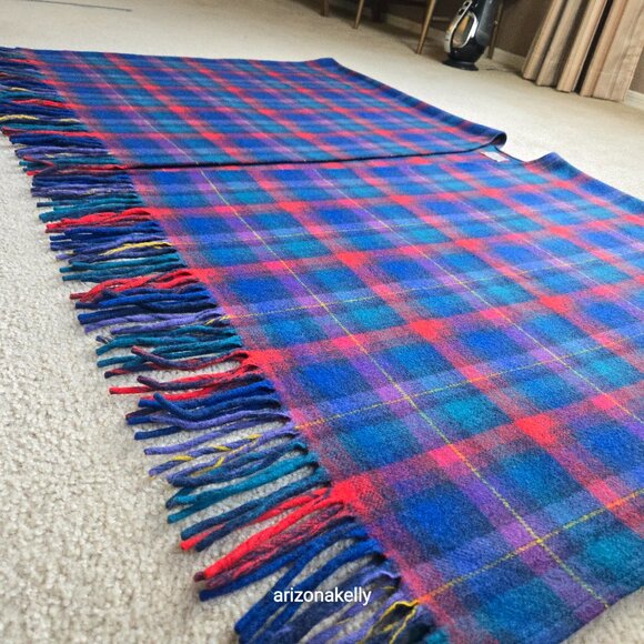 Vintage Pendleton WOOL Wrap Colorful Plaid Thick Excellent Condition - Picture 6 of 16